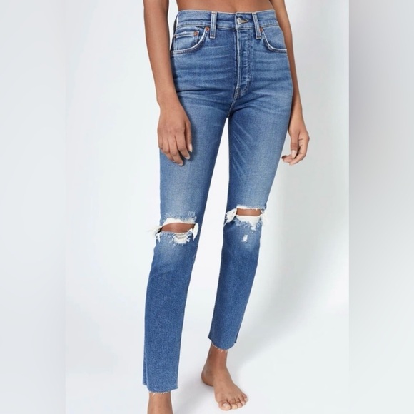 RE/DONE Jeans Women’s Size 25 90s High Rise Ankle Crop - Picture 2 of 12